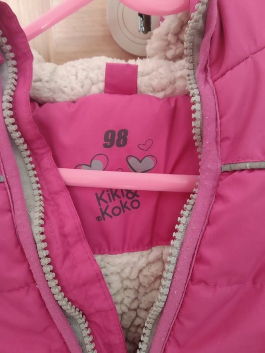 Kurtka, kurteczka zimowa KIK, 98 cm, ciemny róż