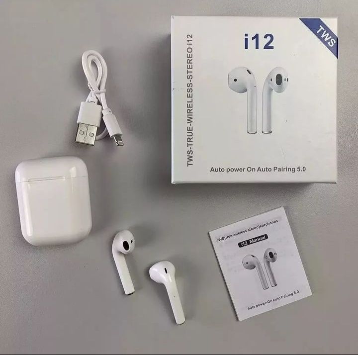 Бездротові навушники AirPods TWS i12 порадують тебе чудовим звучанням