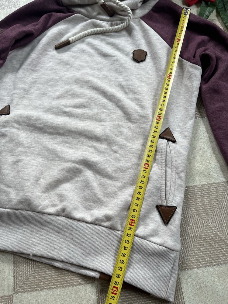 Naketano orginał bluza z kapturem bawełniana logo M cotton szara