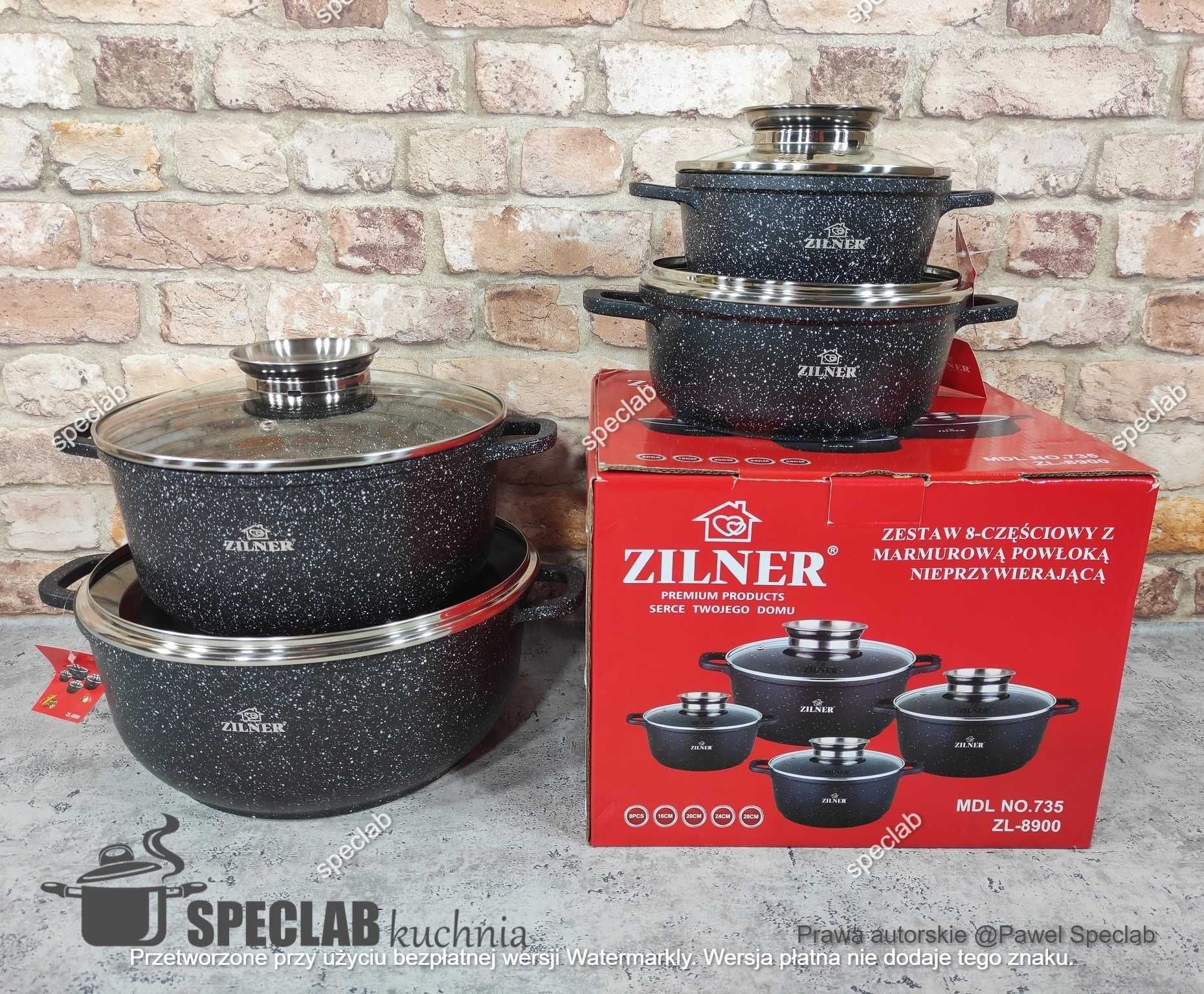 Zestaw 4 garnków marmurowych ZL-8900 Gaz, indukcja, piekarnik