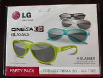4 szt Okulary 3D Cinema glasses LG nowe zestaw