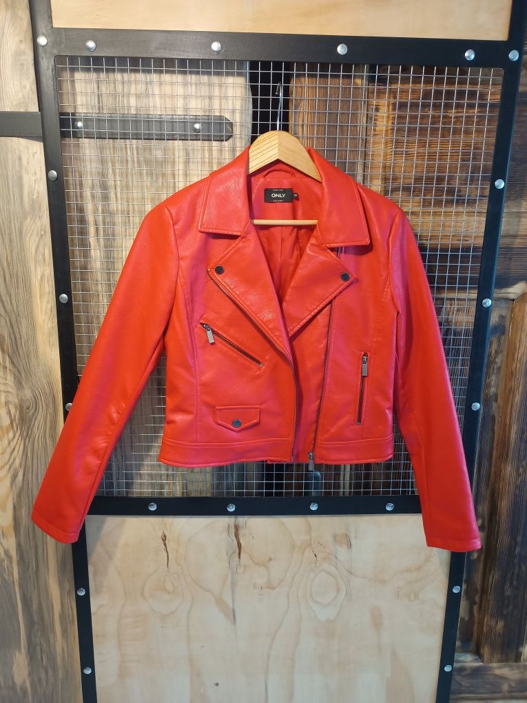 Nowa czerwona ramoneska kurtka biker Only r S 36