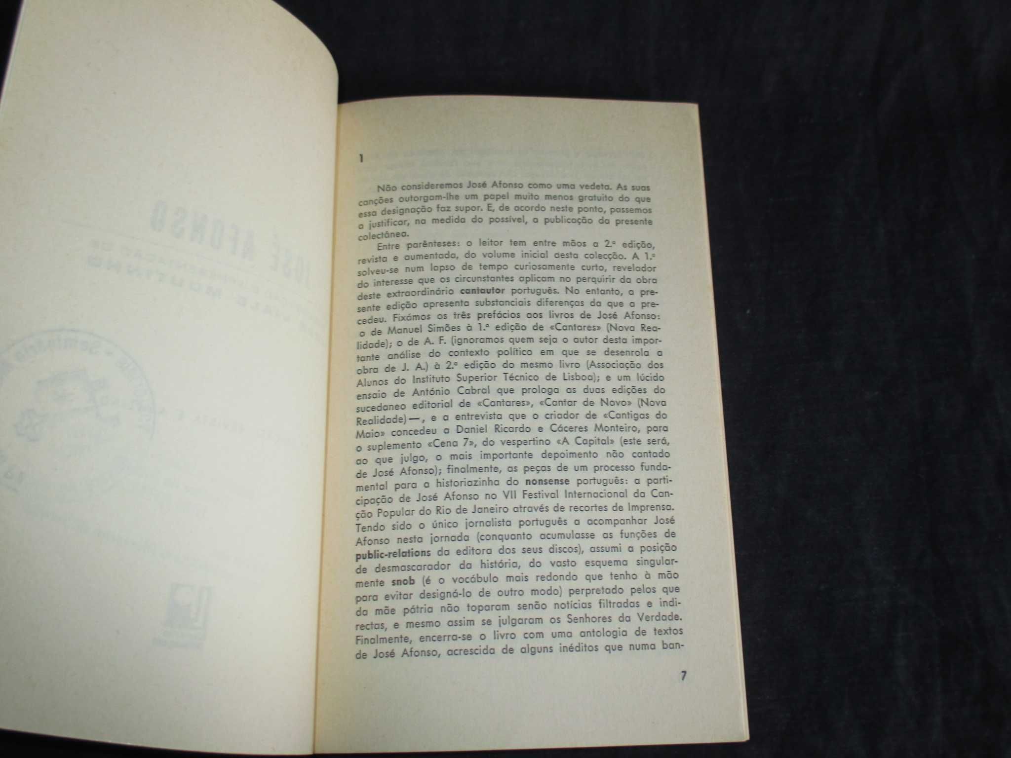 Livro José Afonso Vozes Livres Paisagem Editora