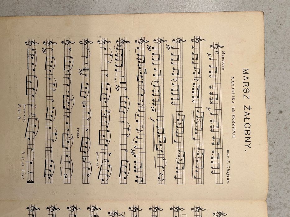 Mandolinista -Nuty Mandolin lub Skrzypce, Marsz Żałobny Chopin Nidecki