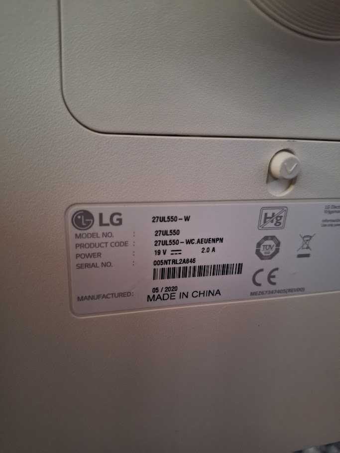 Monitor LG 4K (Modelo: 27UL550-W 4K IPS 60Hz LED)