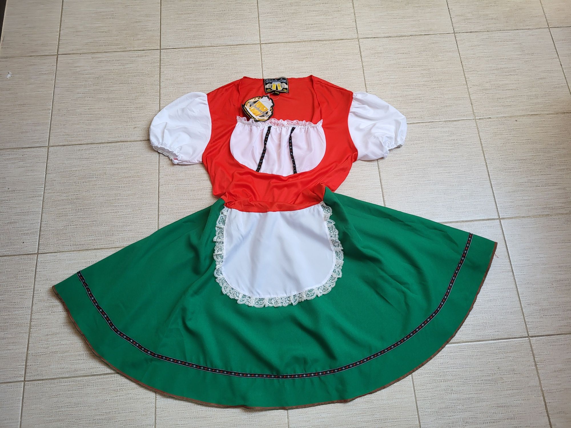 sukienka bawarska na Oktoberfest, strój, kostium, nowe z metką S/M