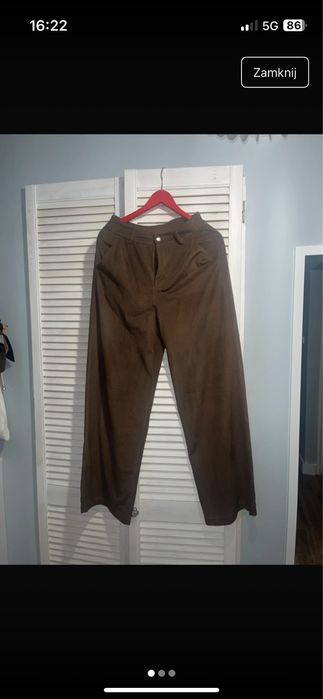 brązowe szerokie spodnie oversize