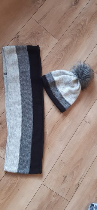 Zestaw czapka + komin z wełną