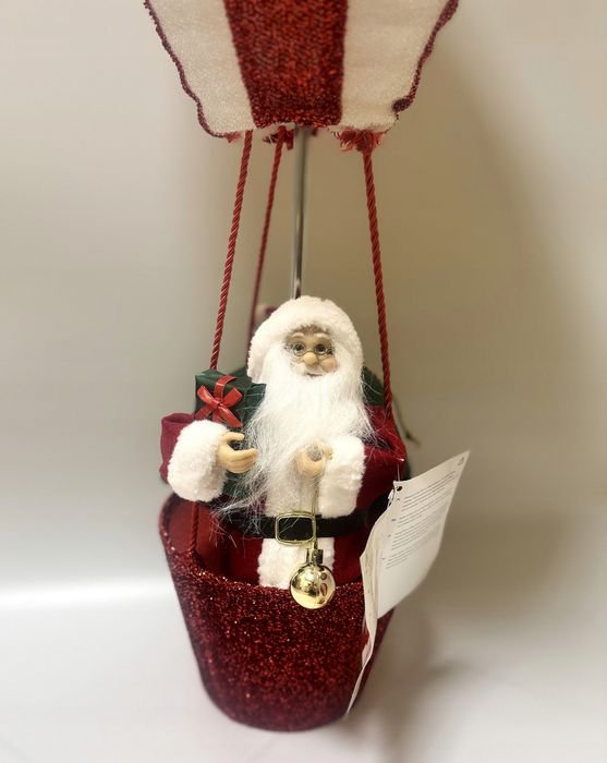 Figurka świąteczna w Balonie 80 cm Biało-czerwony z brokatem Mikołaj