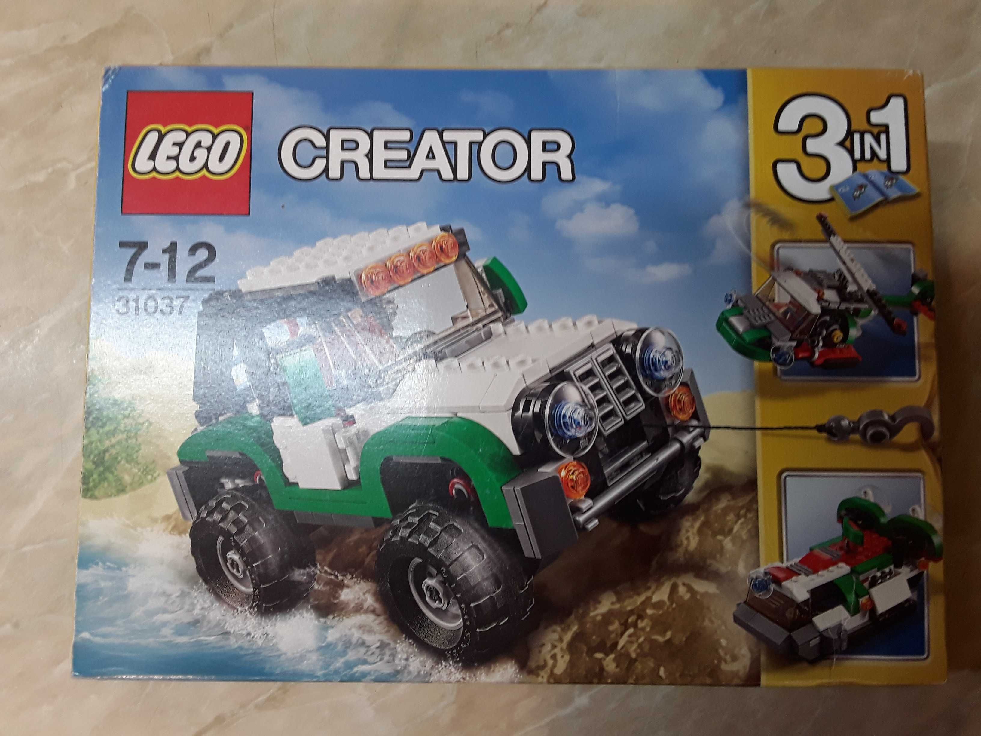 Lego 31037 creator 3 w1 przygodowe pojazdy, jeep, śmigłowiec, wodolot.