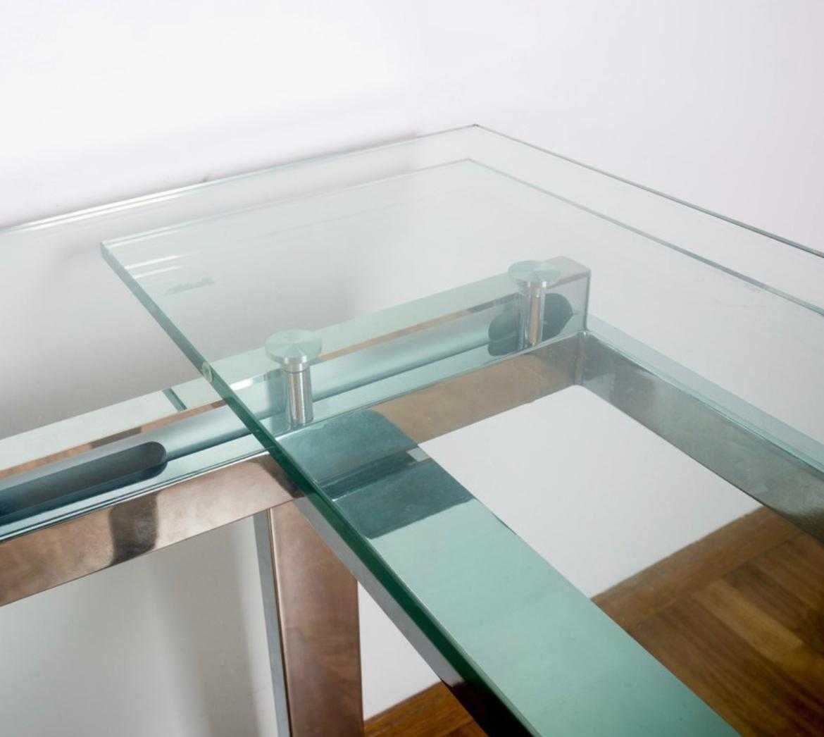 Mesa com tampo em vidro extensível em optimo estado