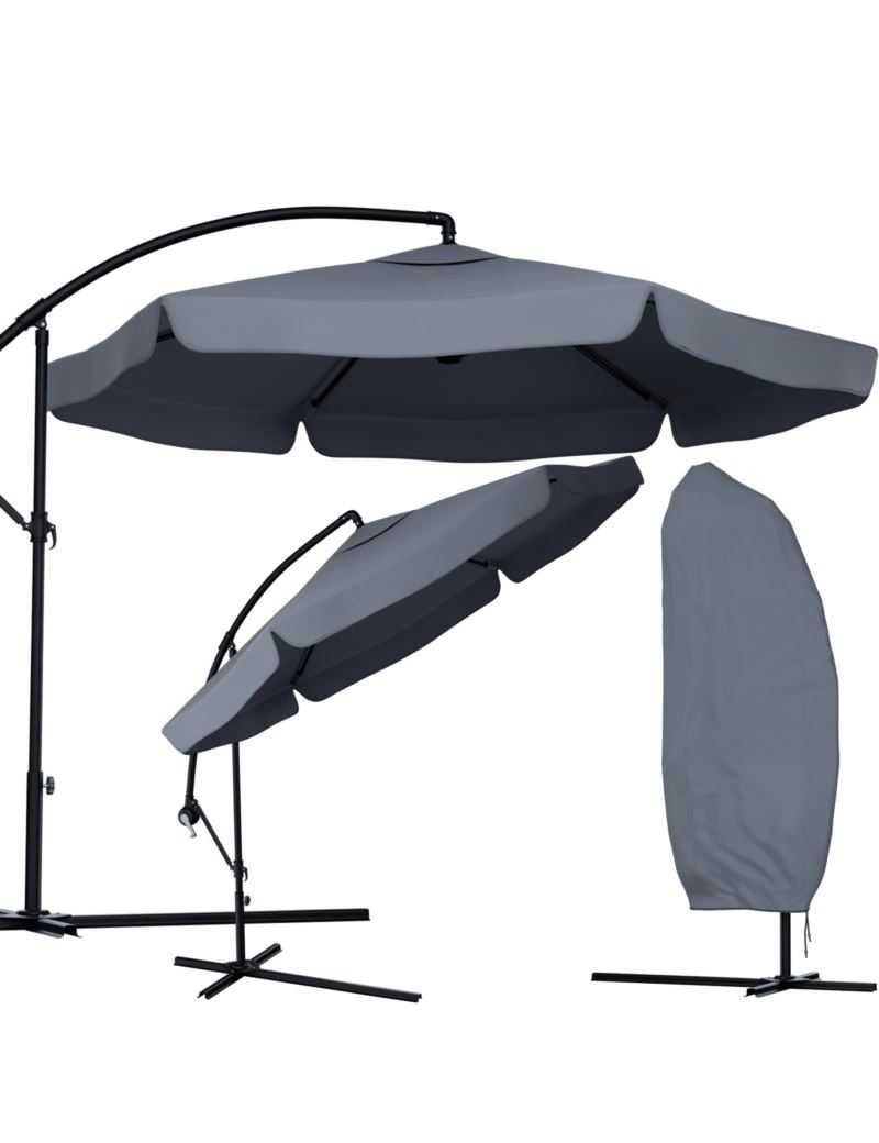 Parasol Ogrodowy Na Wysięgniku Duży Składany 350cm+ Pokrowiec 3 Kolory