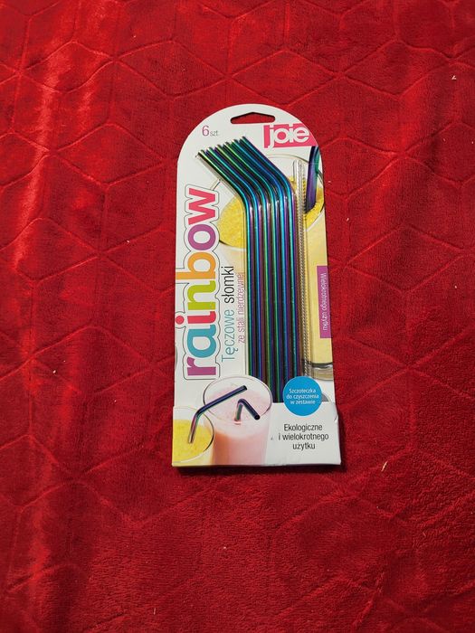 Tęczowe słomki ze stali nierdzewnej 6szt Joie