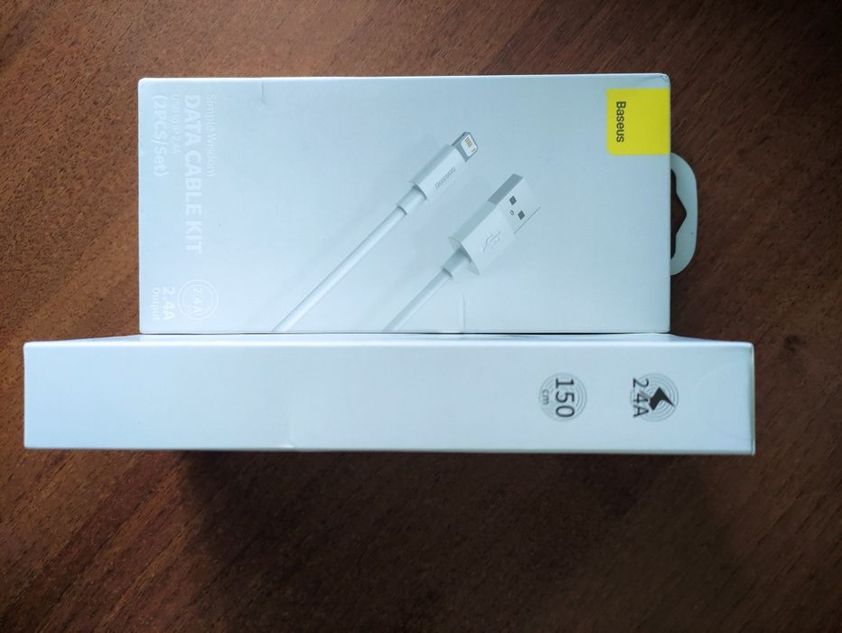 Кабель шнур зарядка Baseus USB - Lightning(iPhone) 2,4A 1,5м 2шт