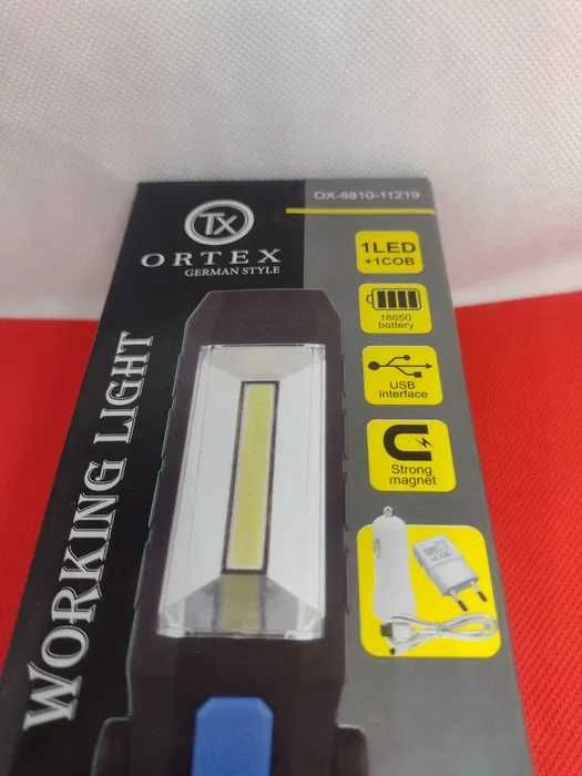 Lampa warsztatowa COB latarka LED magnes aku ładowarka hak namiot