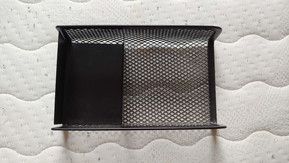 Przybornik/Organizer Na Biurko Metalowy 3 Komory Czarny