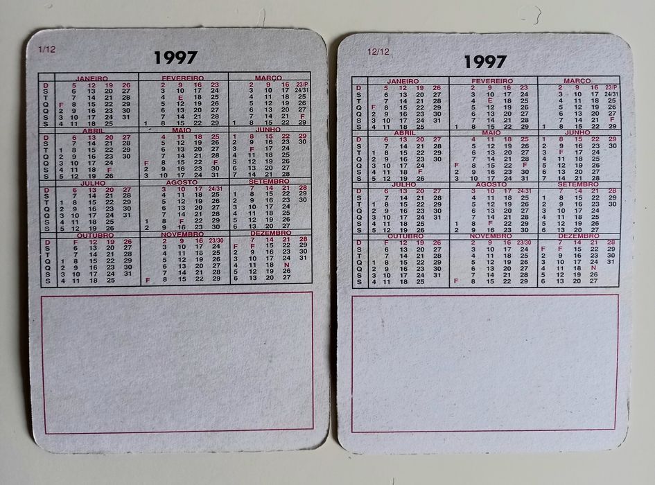 Coleção de 12 Calendários de bolso com o tema "Filmes Hollywood"