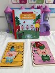 Os tres porquinhos Livro interativo dois puzzles duplos em madeira