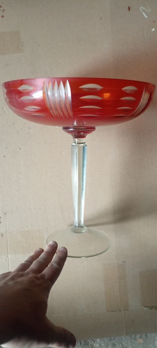 Фруктовница ваза с цветного стекла 60-х годов