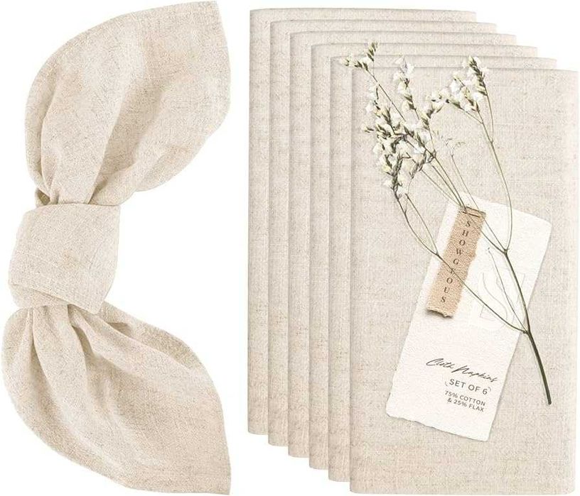 Nowy zestaw chusteczek /serwetka /bawełna /beż /12 szt /4101