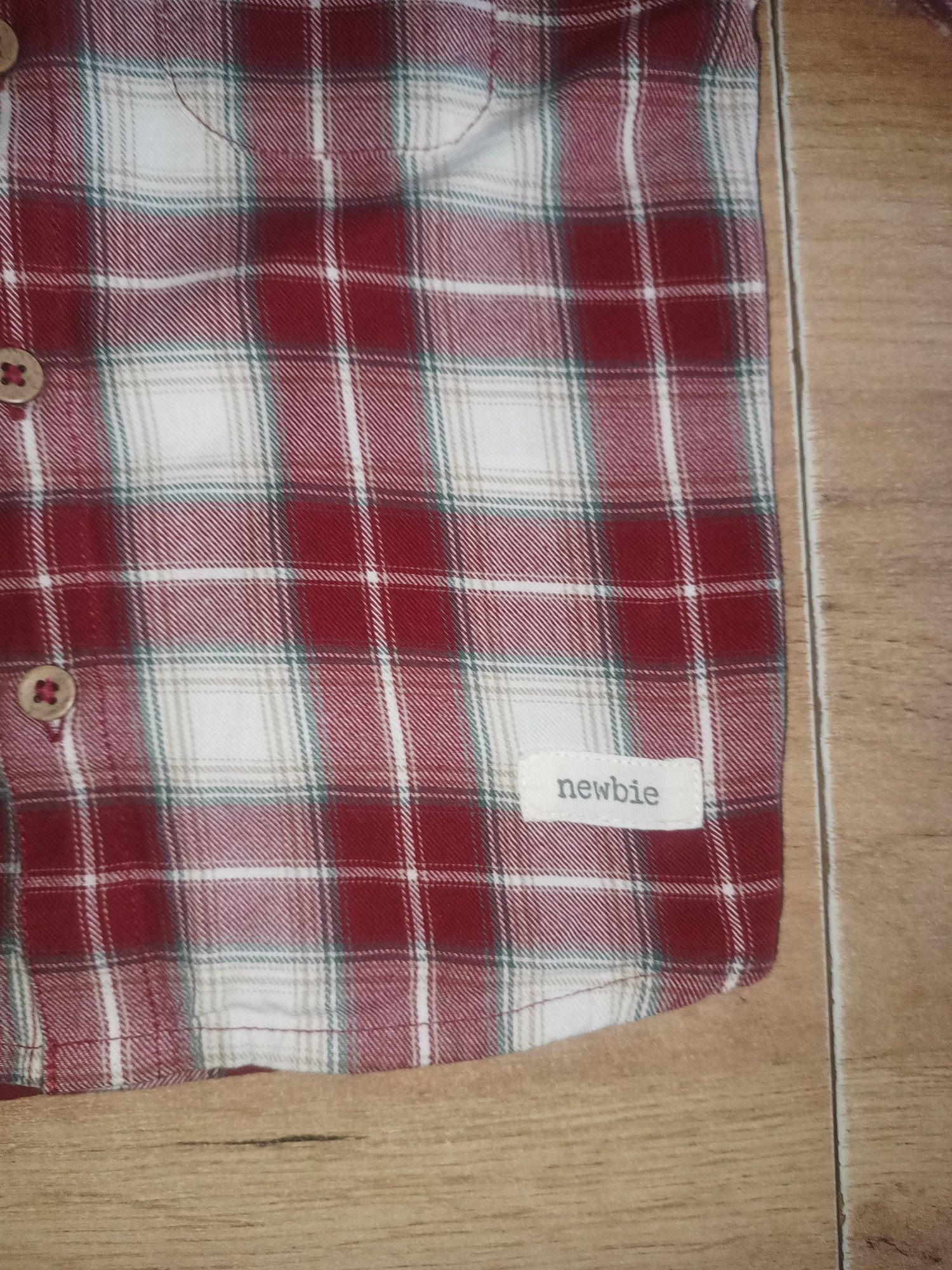 Koszula W kratę Newbie jak nowa 80cm