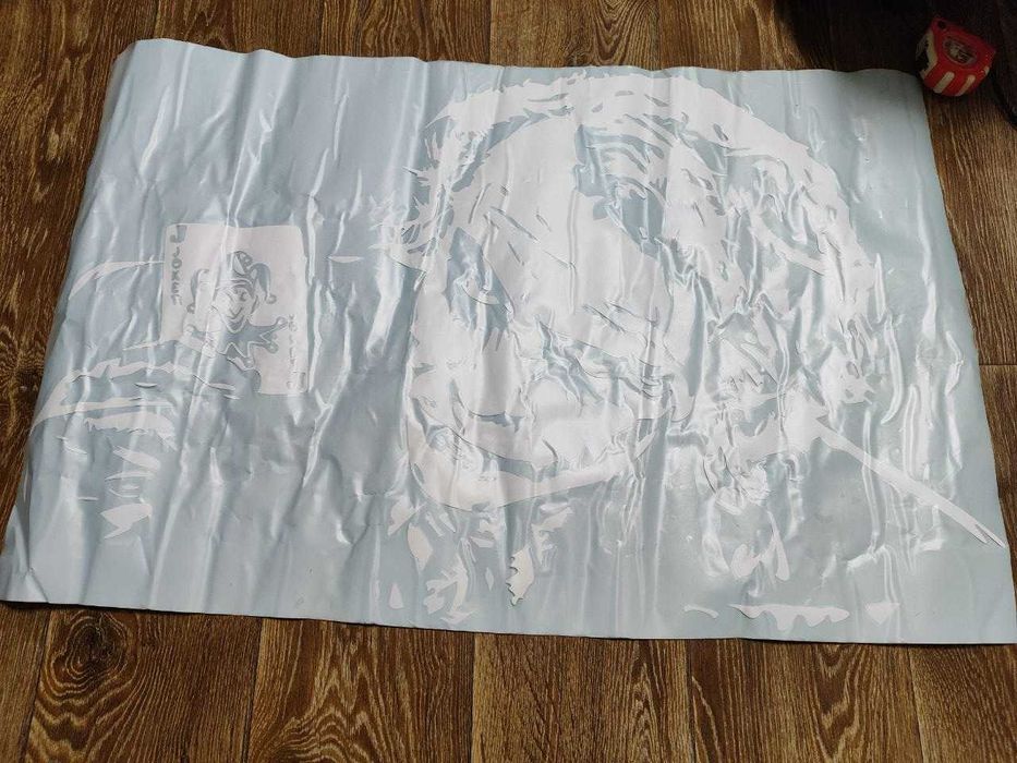 Большая наклейка на авто joker (джокер) 97 х 63 см белый