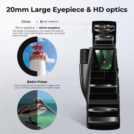 Монокулярний телескоп K&F Concept 8-32 x 50 Zoom HD, водонепроникний