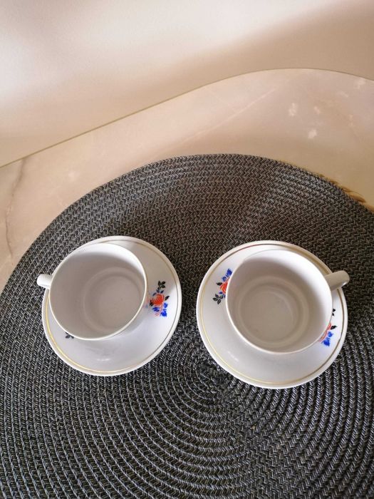 Чайная и кофейные пары ,чашки, селедочница винтажные фарфор