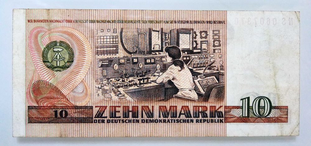 Banknot 10 Marek – Niemcy, DDR, 1971