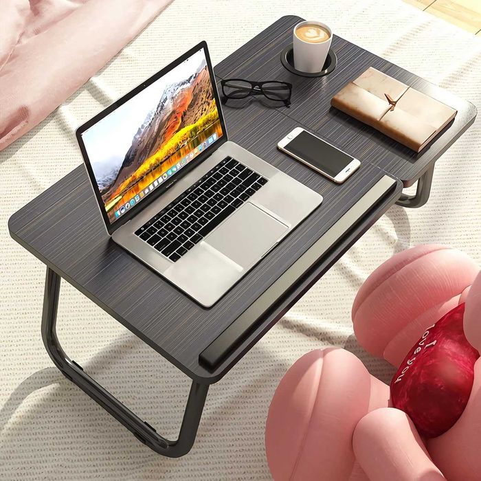 Regulowany składany stojak na laptopa z uchwytem na kubek