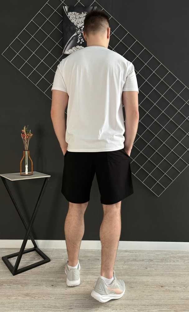 Спортивний костюм Puma 2 в 1 шорти чорні + футболка біла