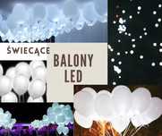 ATRAKCJA NA WESELU świecące balony LED napełnione helem BALONY LEDOWE