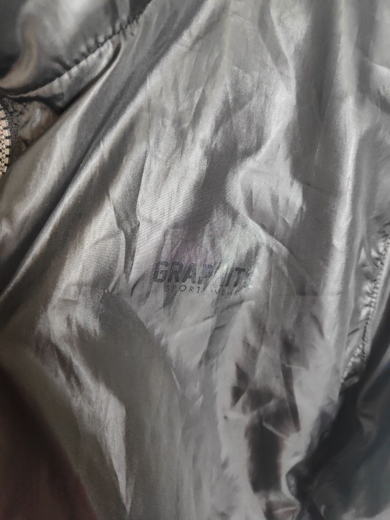 Czarna  Kurtka Damska z Kieszeniami  bez Kaptura Graphite Sports  Wear