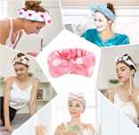 miękka opaska do makijażu/spa 4szt + 2 trymery do