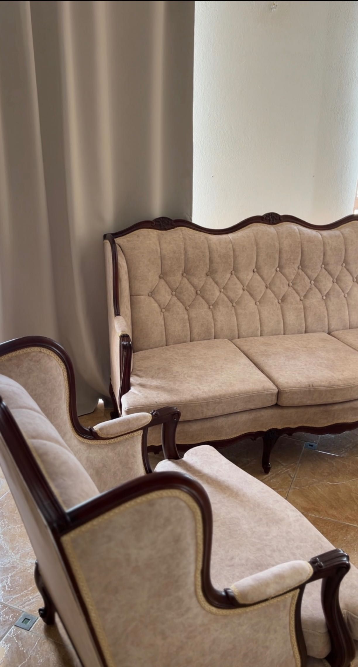 Komplet mebli Ludwik - sofa 3 osobowa i fotele