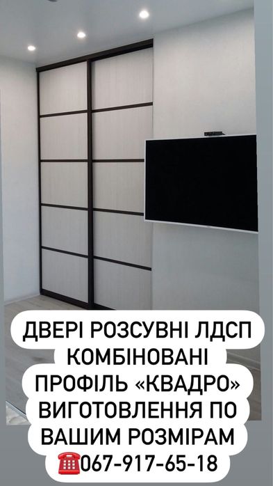 Двері розсувні для шафи купе та гардеробних