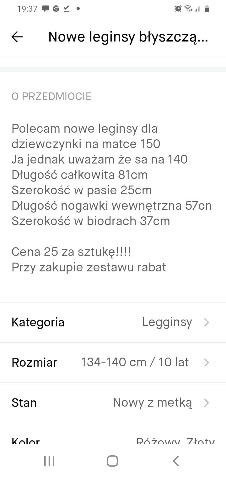 Nowe leginsy 140 błyszczące