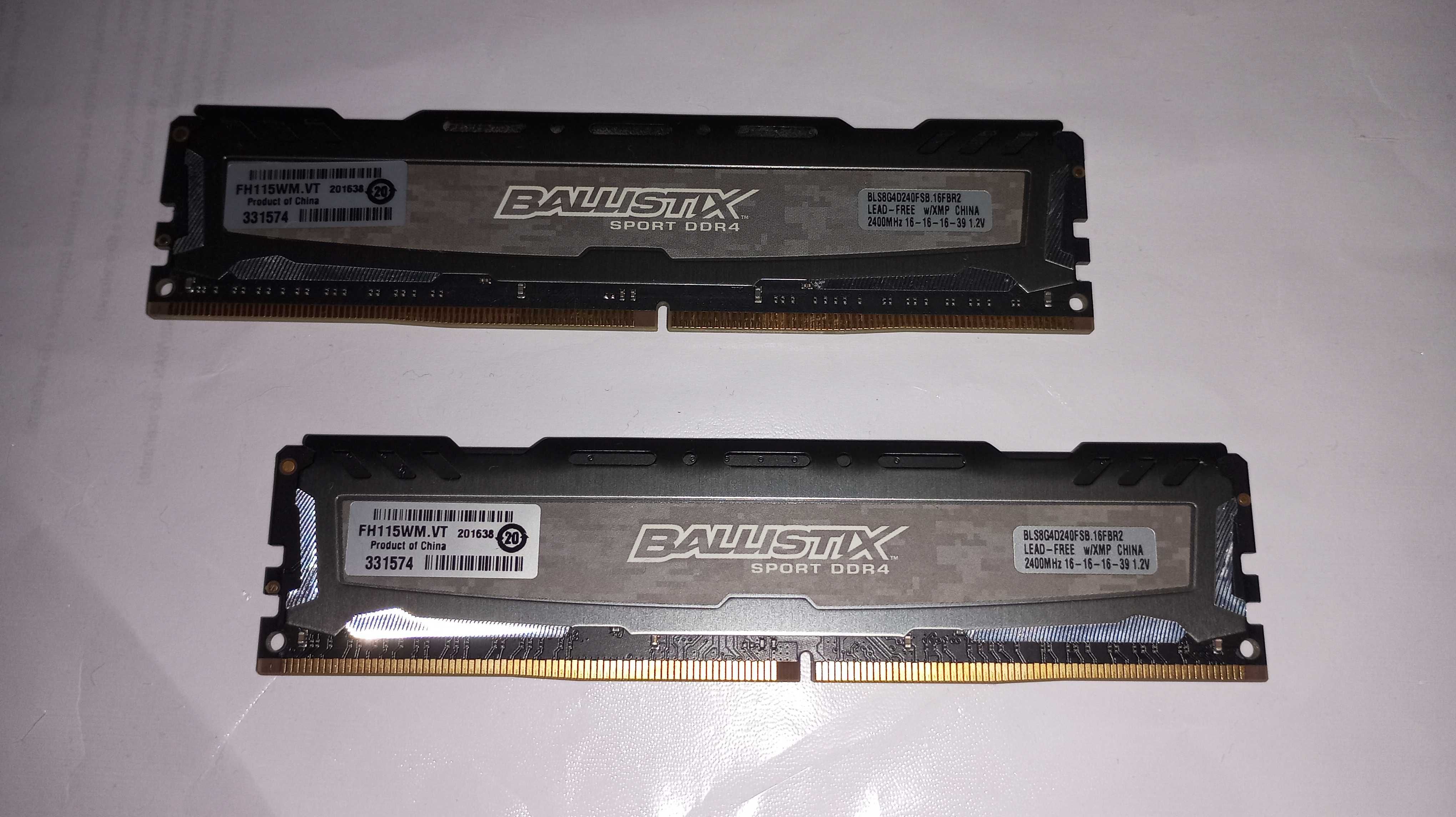 Memórias RAM DDR4 2400 2x8GB Crucial