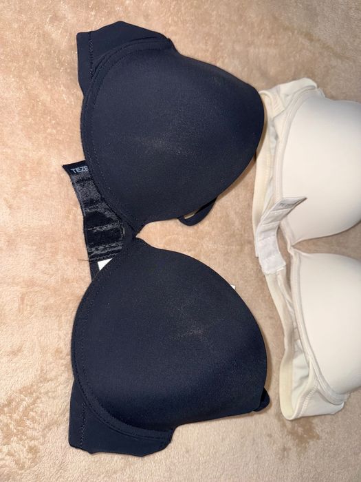 Бюстгальтер Tezenis, 75C, чорний та молочний, невеликий пушап, новий