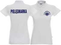 Koszulka Polo damska PIELĘGNIARKA biała (XL)