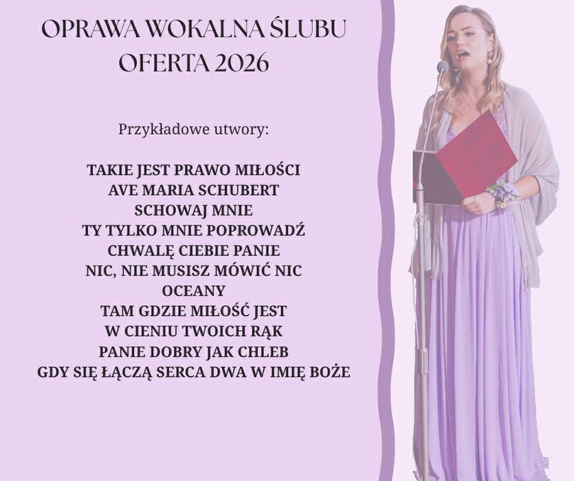 Oprawa muzyczna ślubu, śpiew na ślubie i uroczystościach KRAKÓW,TARNÓW