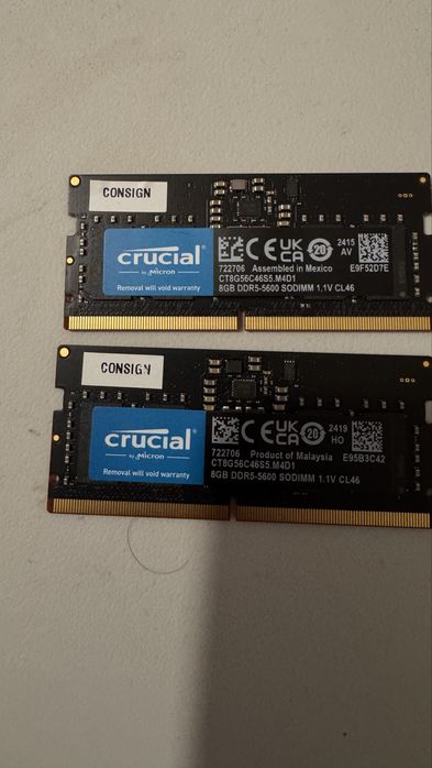 Crucial DDR5-5600 SODIMM PC5-44800. CL46