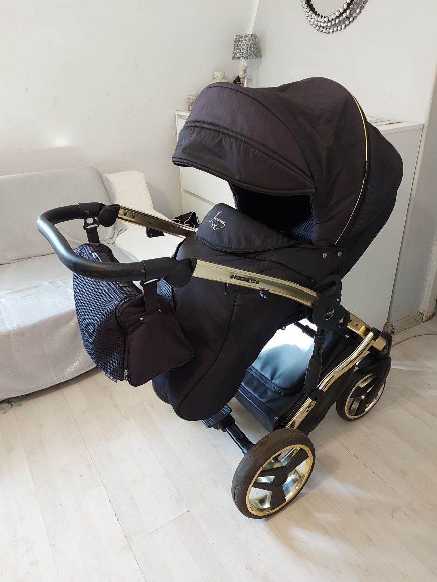 Wozek 3w1 junama diamond s line czarny czarno zloty wysyłka + CYBEX