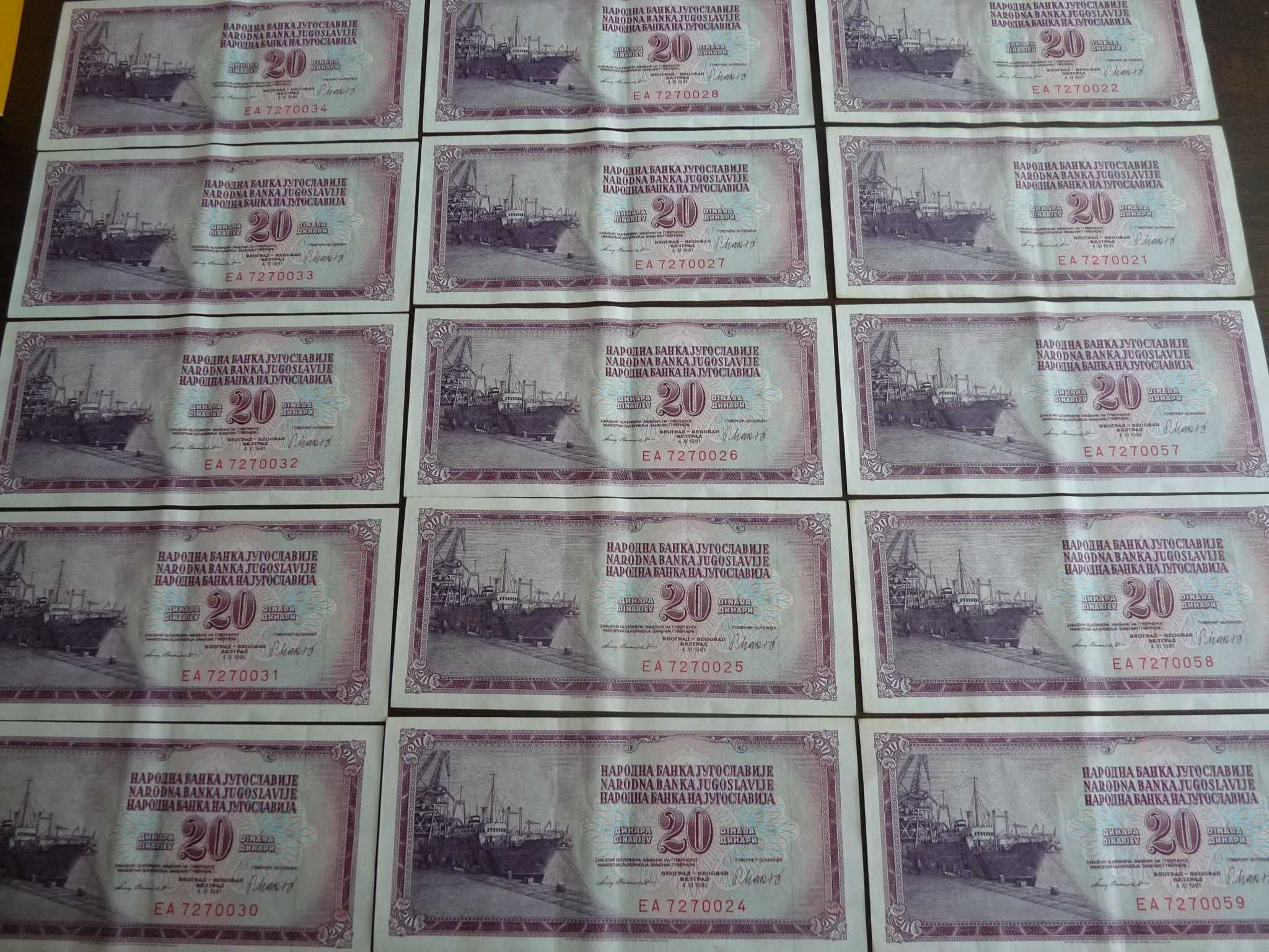Banknot 20 Dinarów Jugosławia / 1981