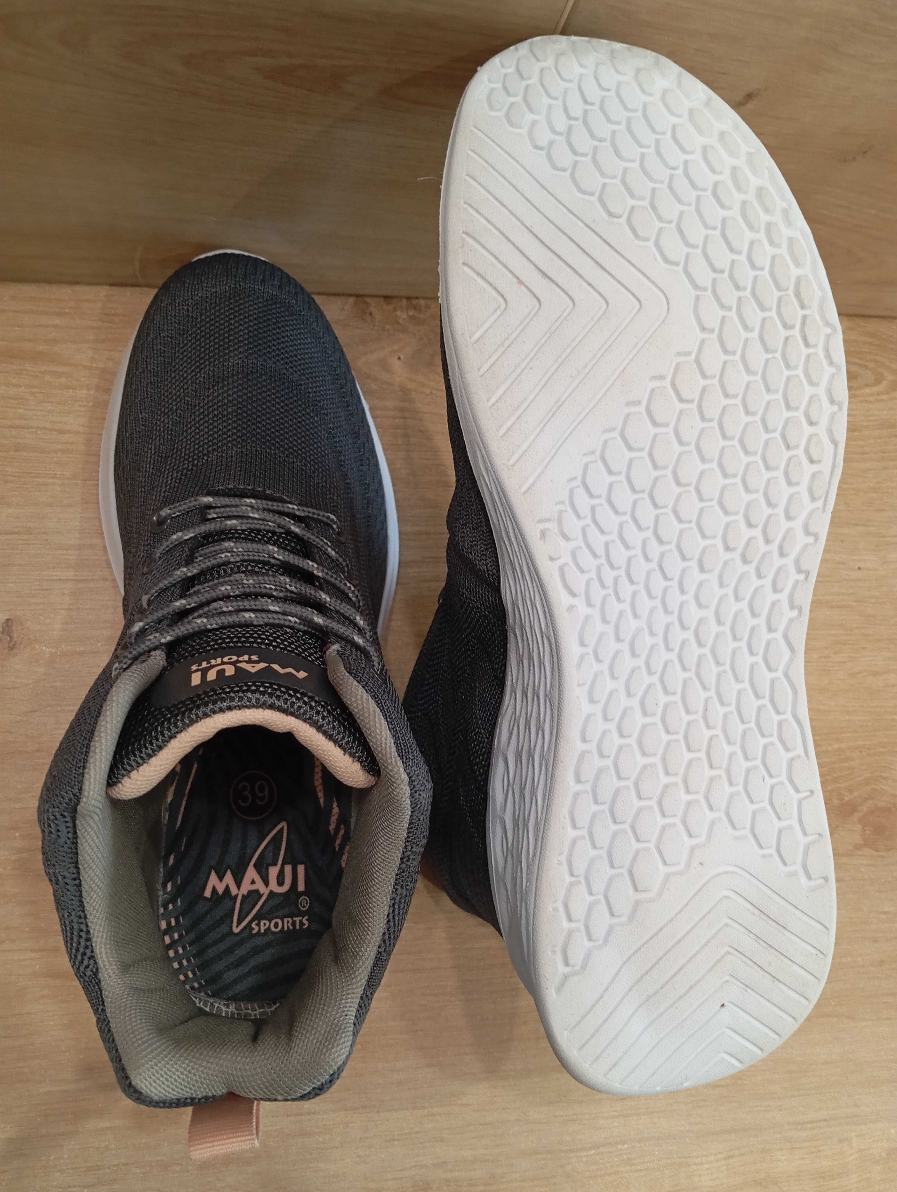 MAUI* SPORTS Super Lekkie Wysokie Sneakersy Damskie Rozm. 39 /25cm.