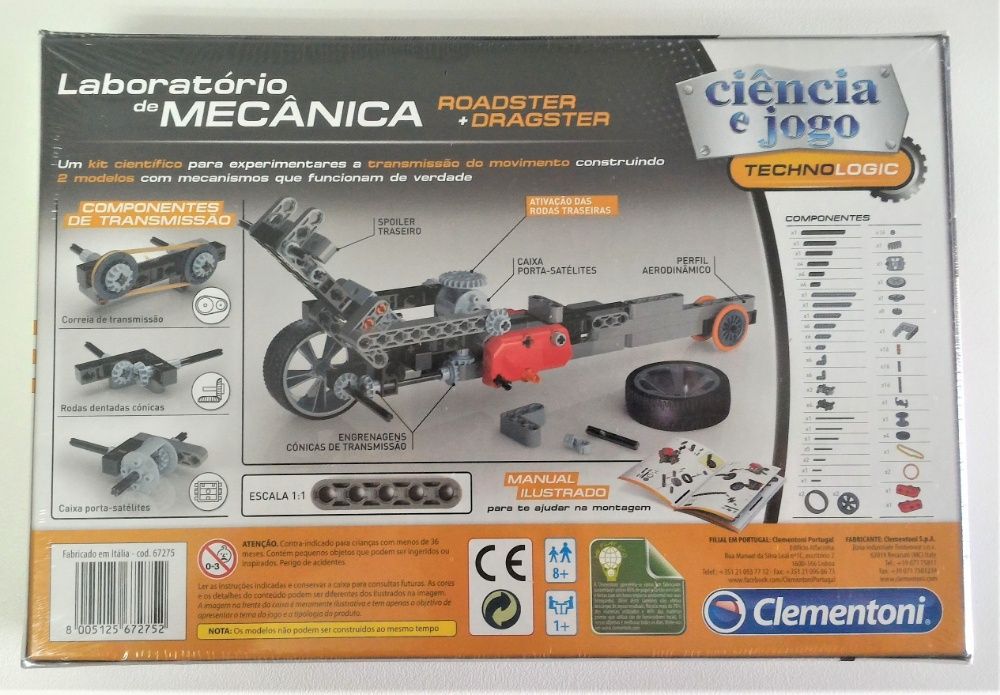 Laboratório de Mecânica Roadster e Dragster da Clementoni Novo/Selado