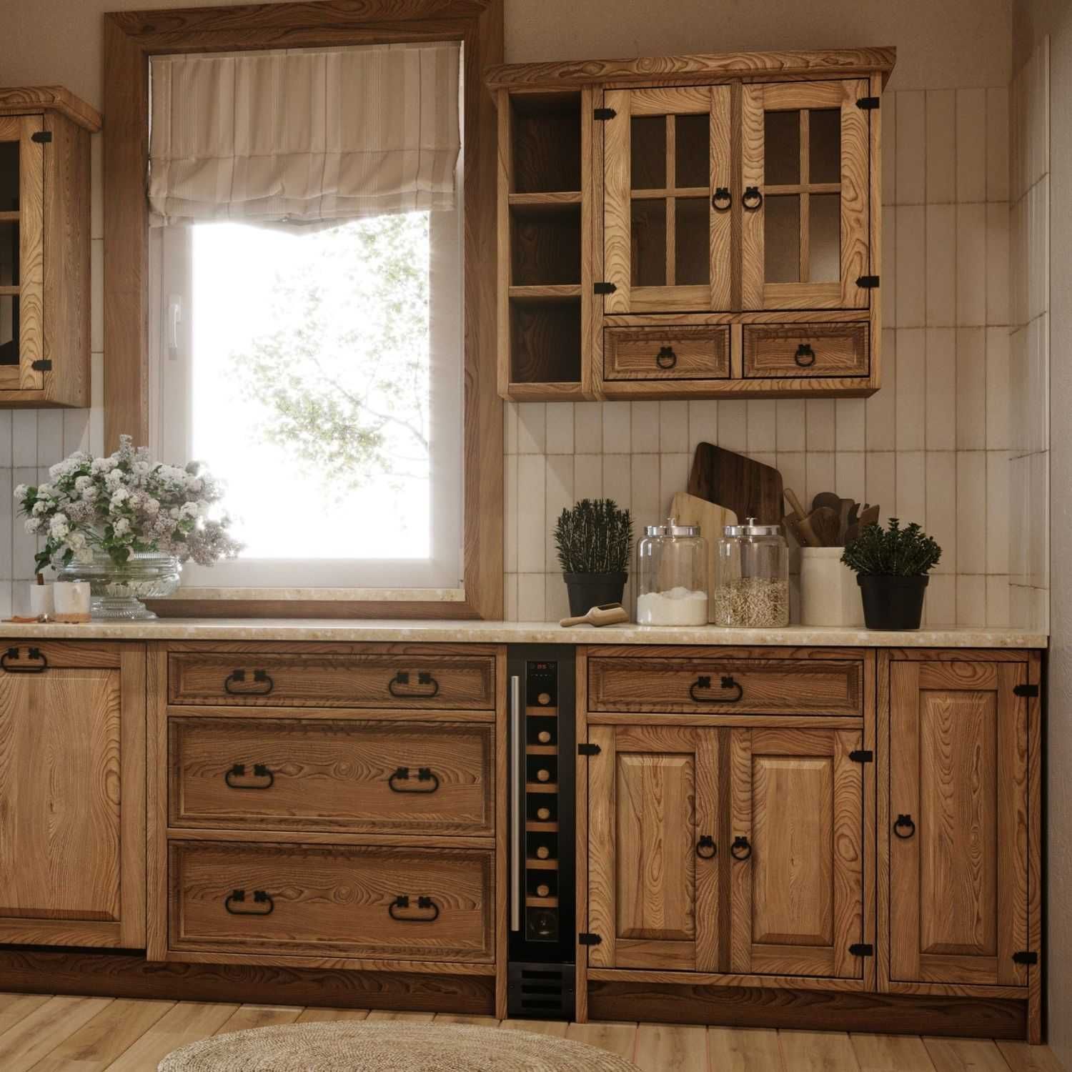 Drewniana kuchnia w stylu retro od producenta MEBLO-WOSK