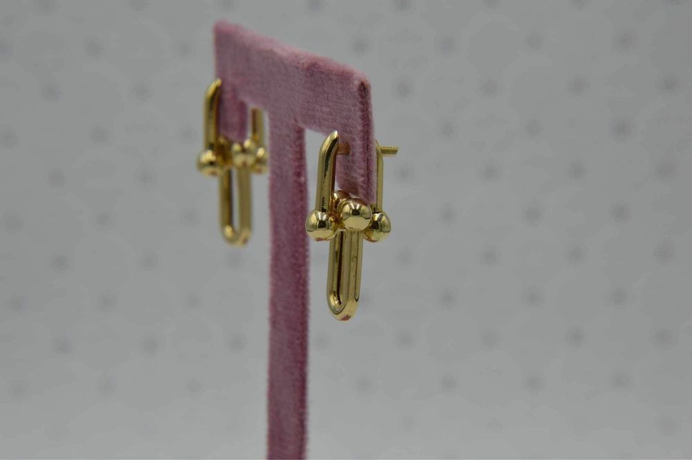 Nowe złote kolczyki Tiffany Hardwear 9g 585 14 K zapięcie angielskie