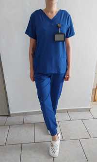 Strój medyczny L Nowy komplet uniform niebieski