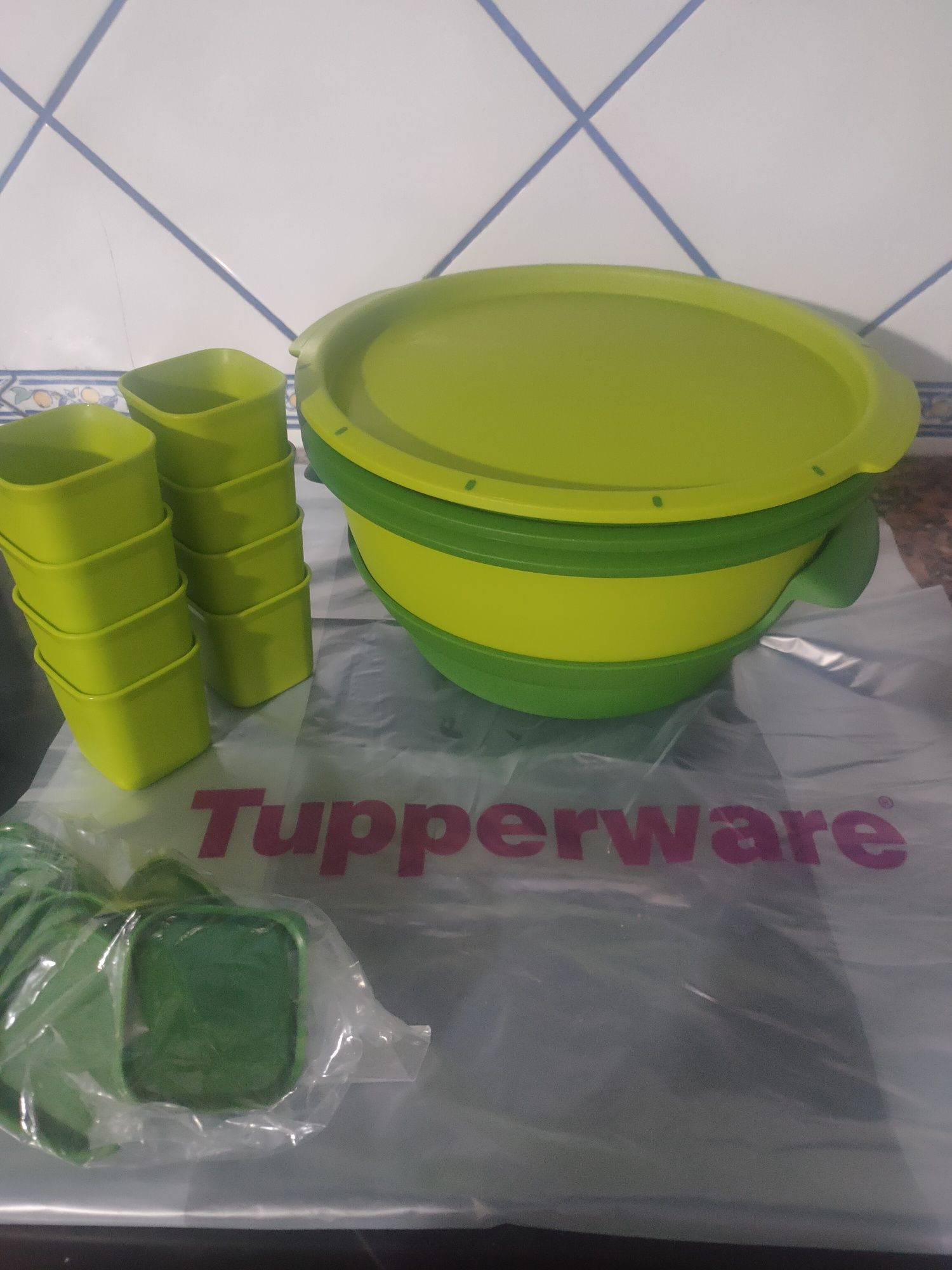 Micro gourmet com formas tupperware